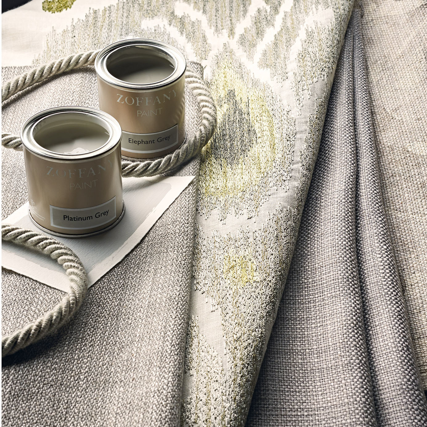 Audley Dove Grey Fabric by ZOF